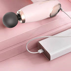 White - Portable Mini Fascia Gun with 4 Massage Heads, Type-C Rechargeable Low-Noise Handheld Percussion Massager for the Gym