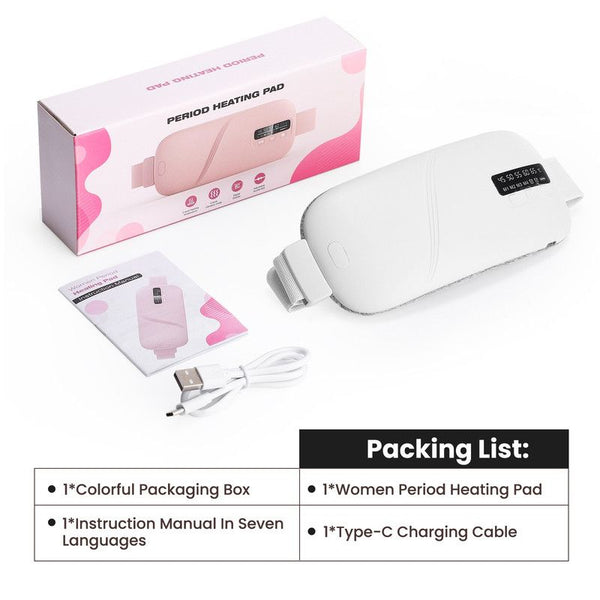 Women's Rechargeable Heating & Massage Belt - White