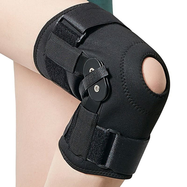 Hinged Metal Knee Brace with Removable Side Stabilizers, ACL Injury, Sports Workout & Joint Pain Relief-XL