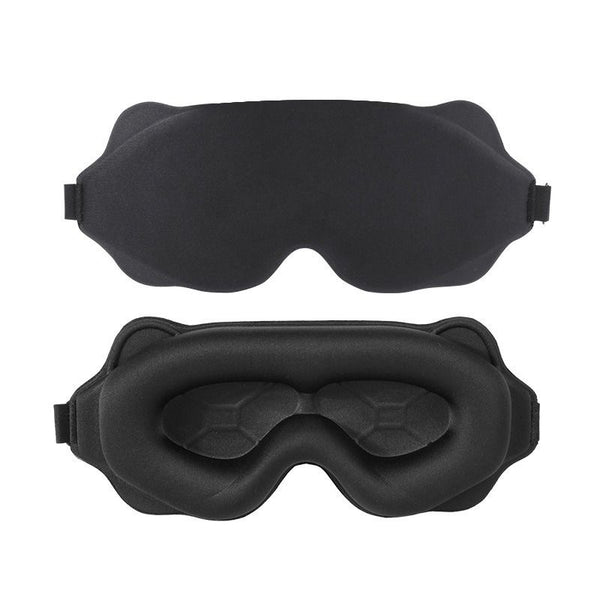 3D Contoured Light-Blocking Sleep Mask - Black