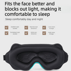 3D Contoured Sleep Mask, Breathable Fabric with Adjustable Strap, Light-Blocking Eye Mask for Sleeping, Napping, and Travel - Gray