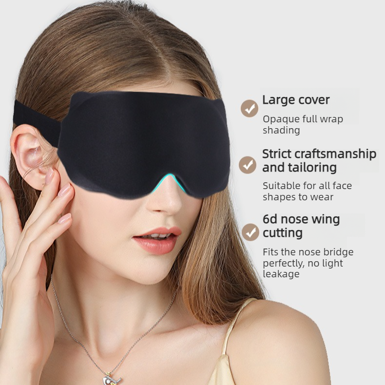 3D Contoured Sleep Mask, Breathable Fabric with Adjustable Strap, Light-Blocking Eye Mask for Sleeping, Napping, and Travel - Purple