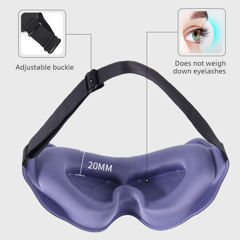 3D Contoured Sleep Mask, Breathable Fabric with Adjustable Strap, Light-Blocking Eye Mask for Sleeping, Napping, and Travel - Magenta