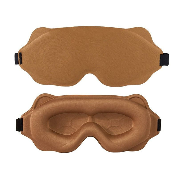 3D Contoured Light-Blocking Sleep Mask - Brown
