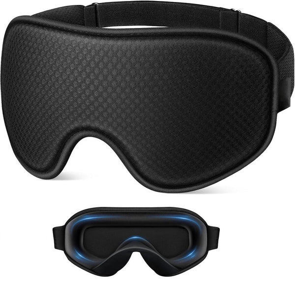 3D Contoured Memory Foam Sleep Eye Mask - Black