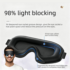 3D Contoured Memory Foam Sleep Eye Mask, Zero-Pressure Breathable Mesh Eye Cover with Adjustable Strap for Travel, Naps, and Nighttime Sleep—Black