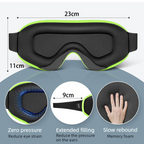 3D Contoured Memory Foam Sleep Eye Mask, Zero-Pressure Breathable Mesh Eye Cover with Adjustable Strap for Travel, Naps, and Nighttime Sleep—Blue