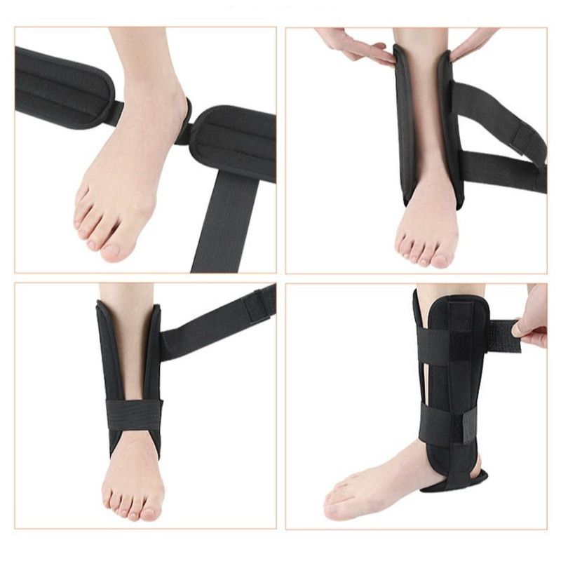 Adjustable Ankle Brace, Breathable Stabilizer Splint for Sprain Recovery & Sports Protection - Black L