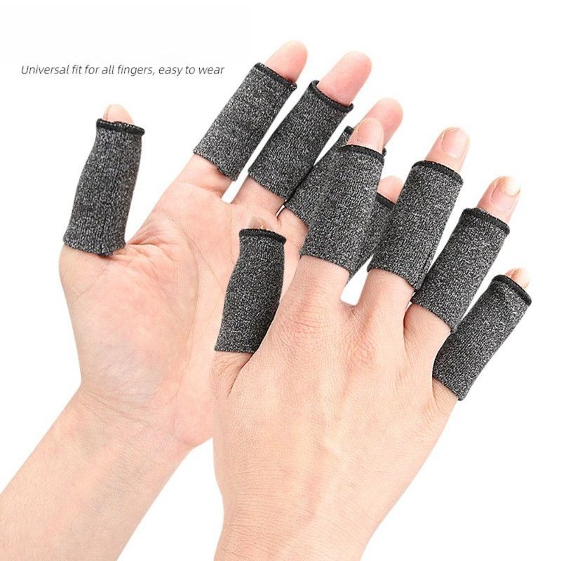 10PCS Elastic Compression Finger Sleeves, Breathable Support Protectors for Sports & Daily Use-L