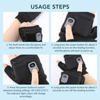 USB Rechargeable Heated Half-Finger Gloves, 3-Level Temperature Control Winter Hand Warmers (1 Pair)