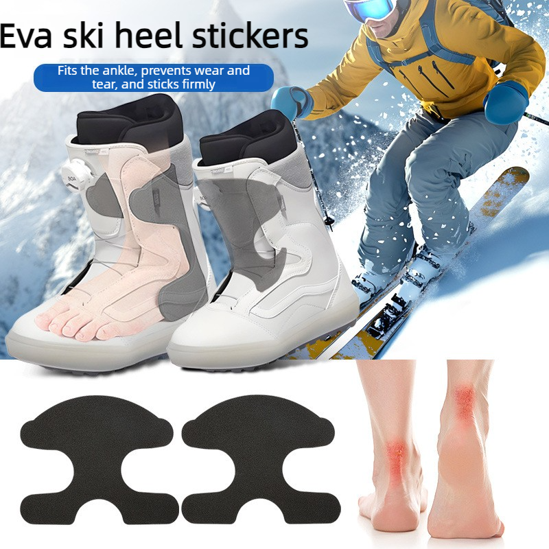 5 Pairs 10PCS Self-Adhesive EVA Heel Pads for Ski Boots, Curved Shock Absorbing Anti-Friction Foam Liner Inserts