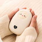 Cute Cartoon Hand Warmer 2-in-1 Portable USB Charging Power Bank, 3 Temperature Settings Pocket Heater—Pink