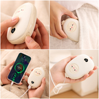 Cute Cartoon Hand Warmer 2-in-1 Portable USB Charging Power Bank, 3 Temperature Settings Pocket Heater—Pink