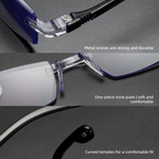 Rimless Diamond Cut Anti-Blue Light Reading Glasses +2.50 Diopters, Unisex, 2-Pack (Same Power) with 2 Clear Plastic Cases