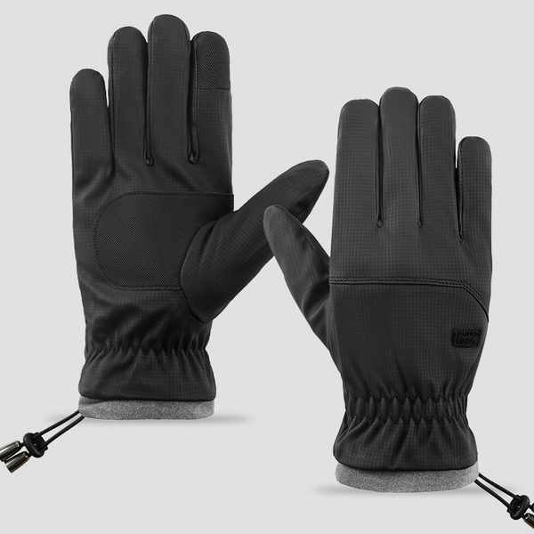 1 Pair Windproof Water-Resistant Winter Gloves - Black (One Size Fits All)