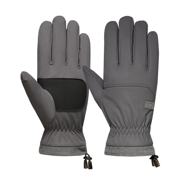 1 Pair Windproof Water-Resistant Winter Gloves - Gray (One Size Fits All)