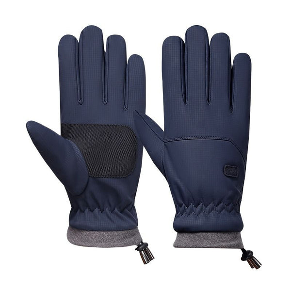 1 Pair Windproof Water-Resistant Winter Gloves - Blue (One Size Fits All)