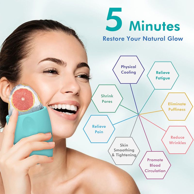 2-Pack - 2-in-1 Dual-Head Ice Beauty Device, Cold Compress Lifting and De-Puffing Skincare Tool for Home Use - Red