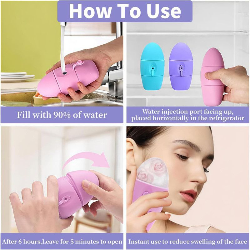 2-Pack - 2-in-1 Dual-Head Ice Beauty Device, Cold Compress Lifting and De-Puffing Skincare Tool for Home Use - Cyan