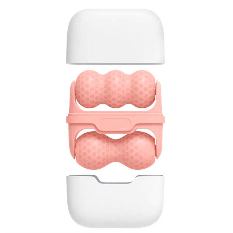 Double-Sided Dual Ice Roller Beauty Device, Household Cold Compress Roller, Lifting and De-Puffing Full-Body Massager—Pink