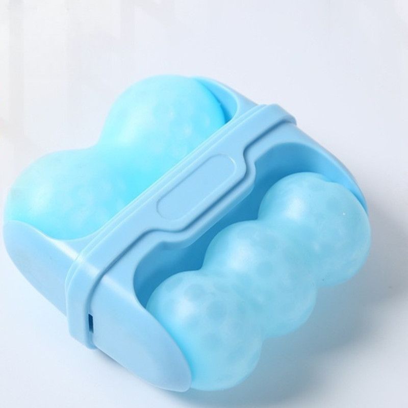 Double-Sided Dual Ice Roller Beauty Device, Household Cold Compress Roller, Lifting and De-Puffing Full-Body Massager—Purple