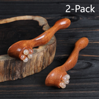2-Piece Set—Massage Stick, Natural Horn Roller for Eyes, Face, Meridians, and Full-Body Gua Sha