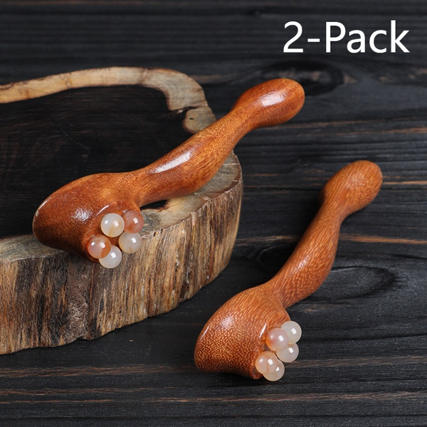 2-Piece Massage Stick Natural Horn Roller for Full Body