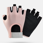 Pink - Size M - Women's Half-Finger Fitness Gloves, Silicone Anti-Slip Breathable Gloves for Yoga, Cycling, and Sports