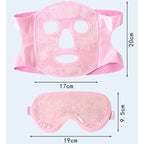 Gel Bead Hot & Cold Facial Mask & Eye Mask Set, Cooling and Heating Pack for Face and Eye Relief—Gray