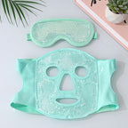 Gel Bead Hot & Cold Facial Mask & Eye Mask Set, Cooling and Heating Pack for Face and Eye Relief—Green