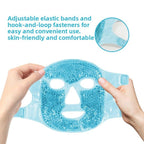 Gel Bead Hot & Cold Facial Mask & Eye Mask Set, Cooling and Heating Pack for Face and Eye Relief—Green