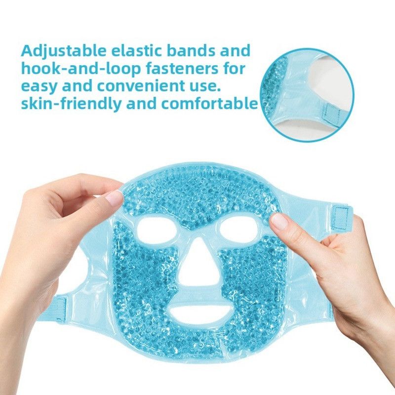 Gel Bead Hot & Cold Facial Mask & Eye Mask Set, Cooling Heating Pack for Face & Eye Relief—Pink