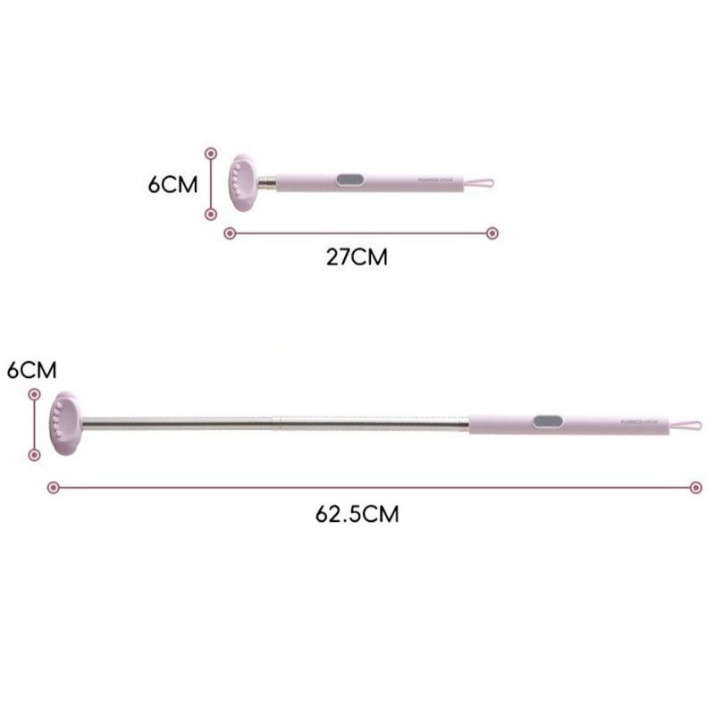 Retractable Double-Sided Back Scratcher, 2-in-1 TPR Itch Relief & Massage Hammer with Hanging Loop—Beige