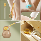 Retractable Double-Sided Back Scratcher, Multi-Function Itch Relief Tool with Ball-Point Massager—Brown