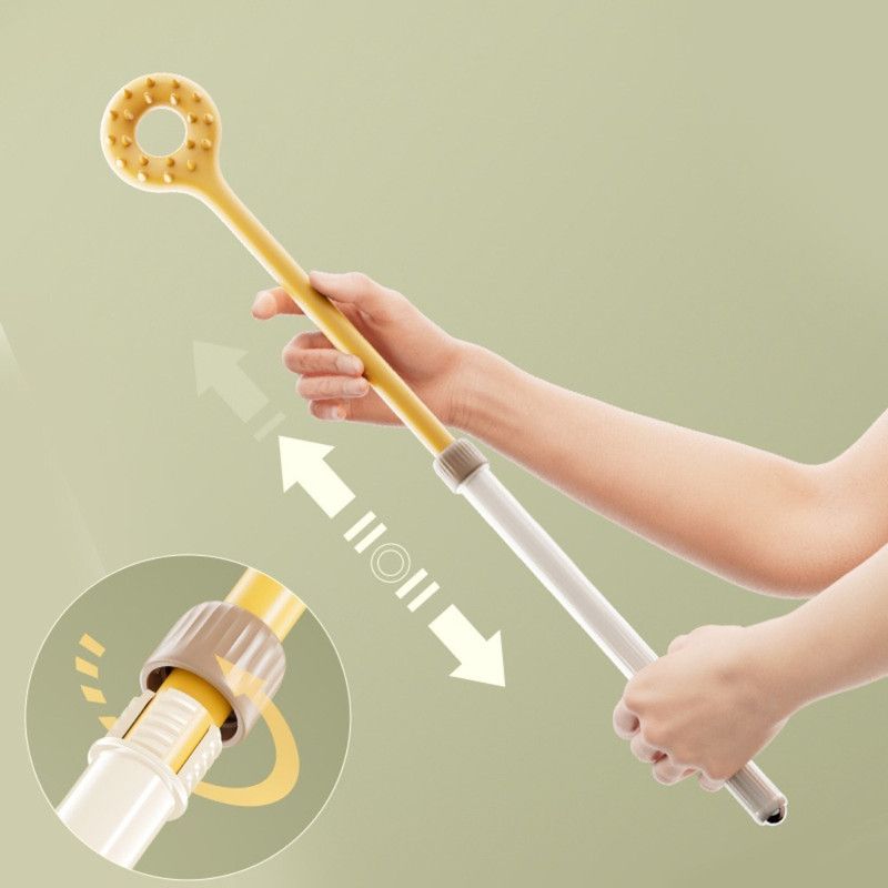 Retractable Double-Sided Back Scratcher, Multi-Function Itch Relief Tool with Ball-Point Massager—Gray