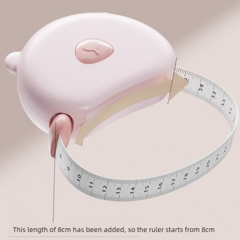 Bear Magnetic Retractable Tape Measure, Portable Body Measuring Ruler for Bust, Waist, and Hips—Brown