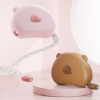 Bear Magnetic Retractable Tape Measure, Portable Body Measuring Ruler for Bust, Waist, and Hips—Pink