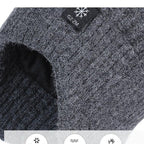 2-Pack—Men's Fleece-Lined Ear Protection Knit Beanie, Warm Thick Winter Hat for Dad or Grandpa—Black
