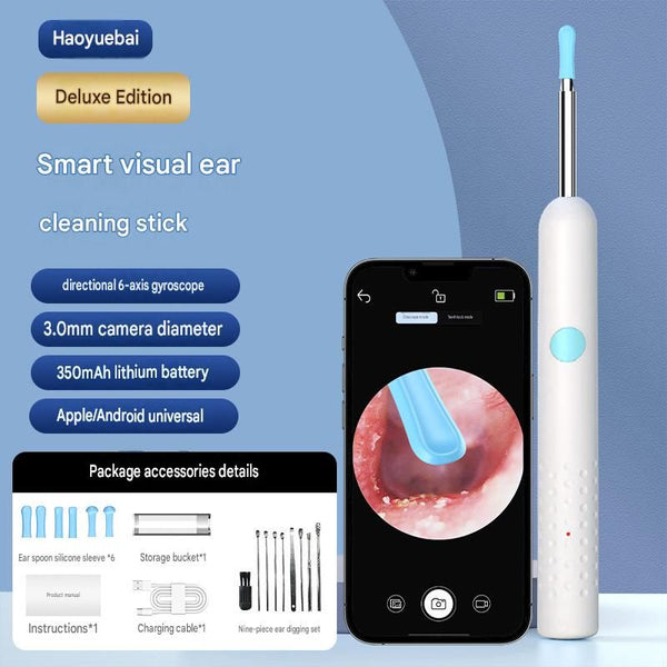 Smart Visual Earwax Removal Stick with HD Camera - White