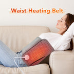 Electric Heating Waist Belt with Hand Warmer Pocket, 10 Heat Levels & 4 Timer Auto Off, Soft Plush Thermal Heating Pad for Back Abdomen Shoulder-Gray