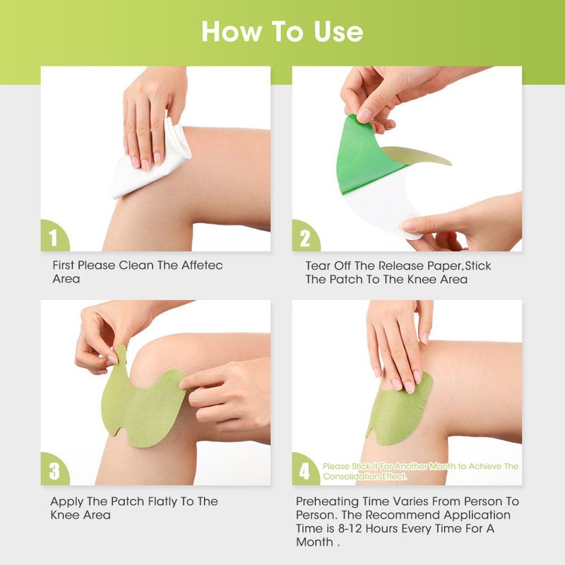 Wormwood Knee Patches Natural Herbal Warm Heat Plaster, Long Lasting Joint Relief Sticker for Knee Discomfort