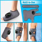 Wireless Heated Vibration Ankle Foot Massager Single Unit, 3 Vibration Modes 5 Heat Levels Rechargeable Massaging Wrap for Ankle Relief