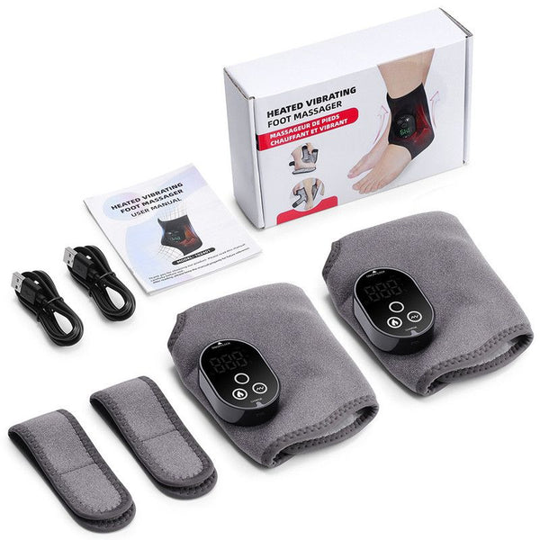 2 Pack Wireless Heated Vibration Ankle Foot Massager Wrap