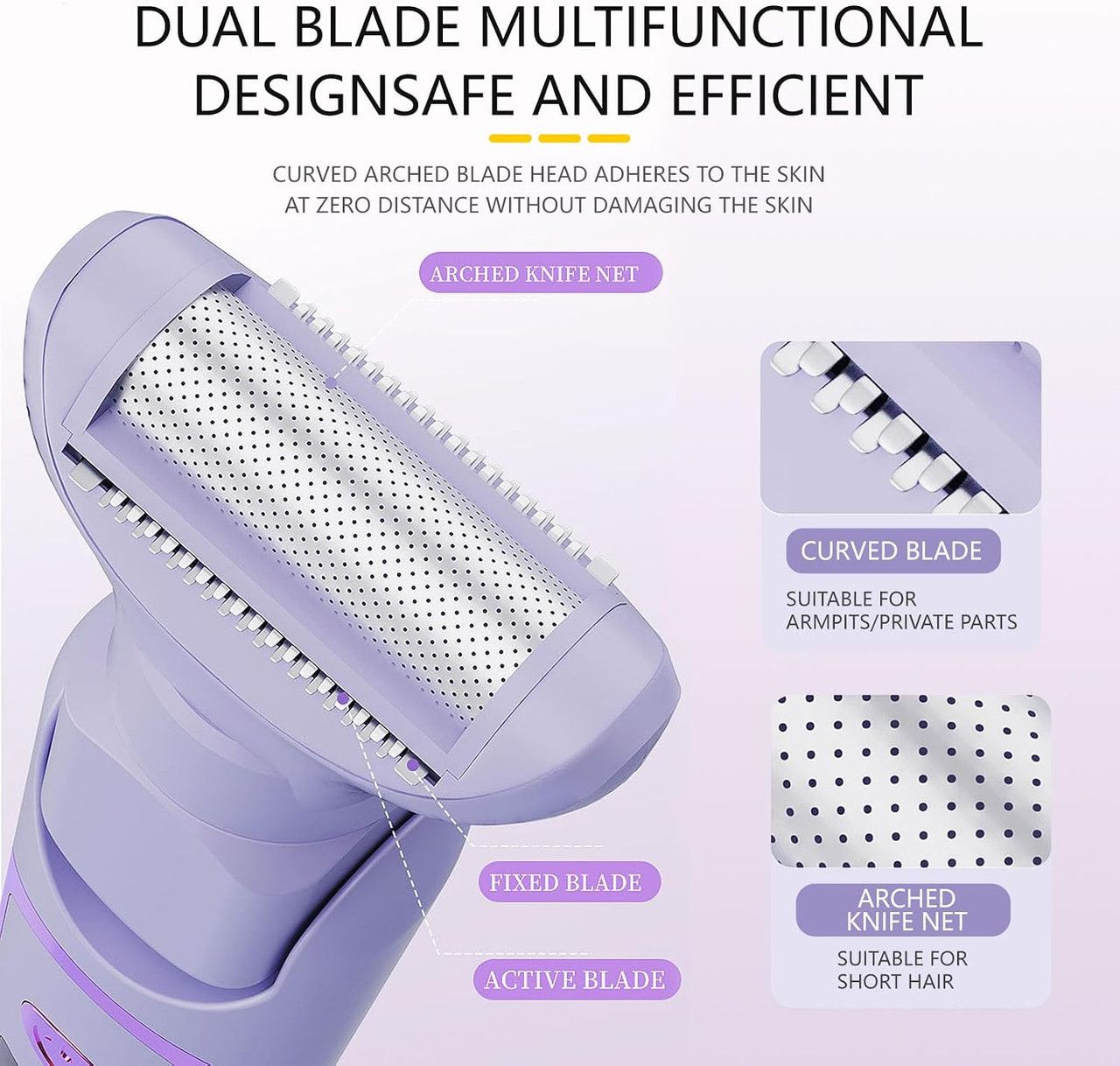 Digital Display Type-C Multi-Functional Electric Hair Remover for Women – Pink