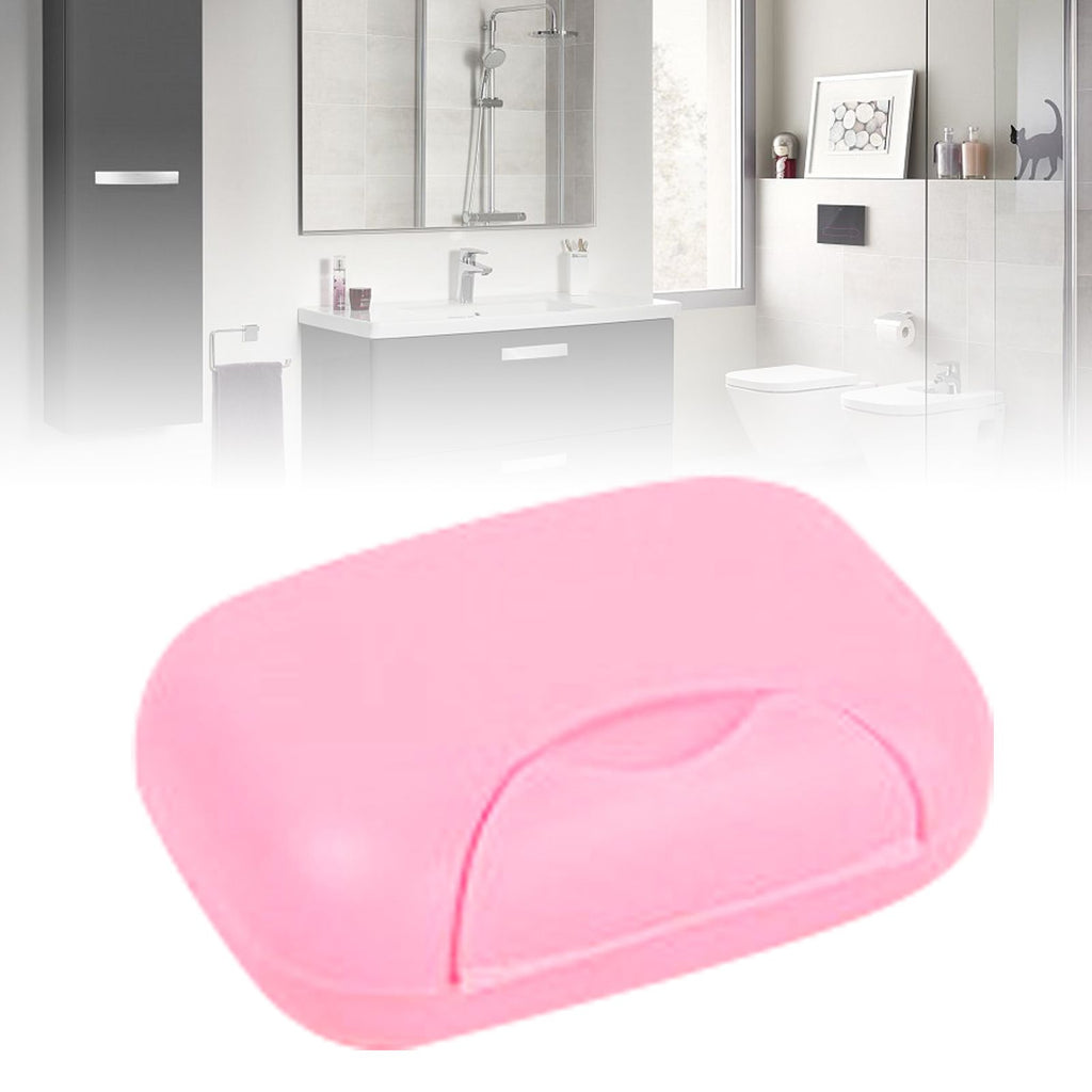 Travel Soap Container Waterproof Portable Bar Soap Case Holder Leakproof Soap Box for Home Hotel Pink