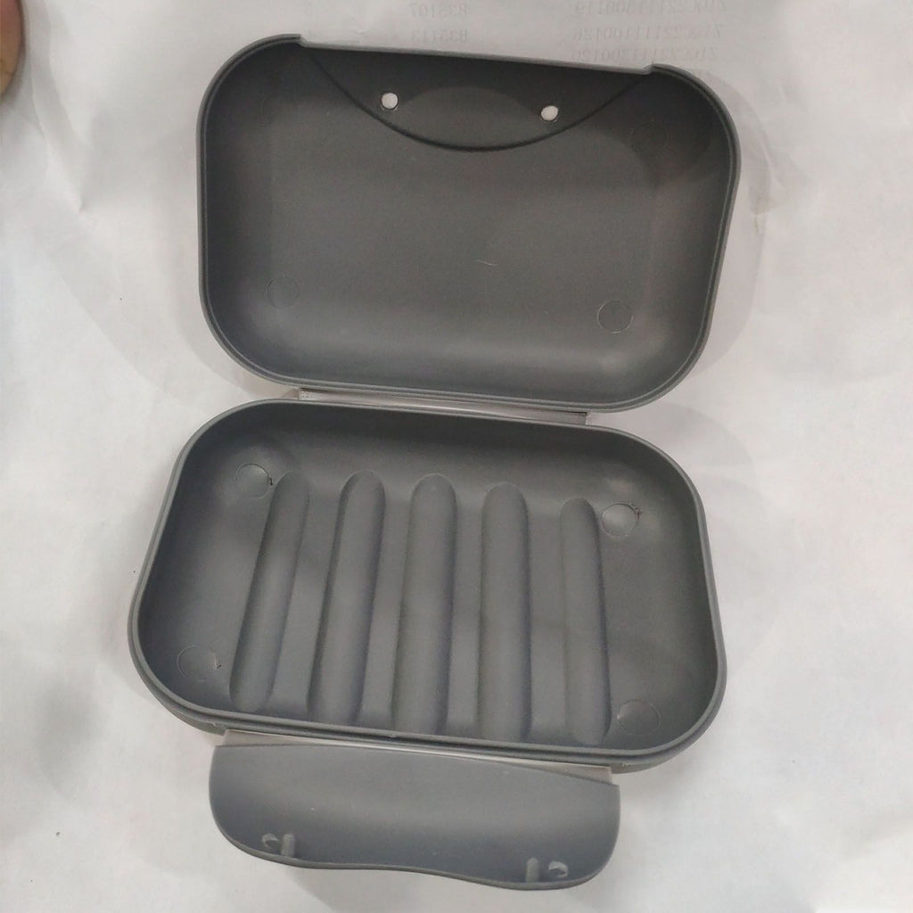 Soap Container Waterproof Washable Grey Portable Soap Case with Lock for Home Ourdoor Travelling