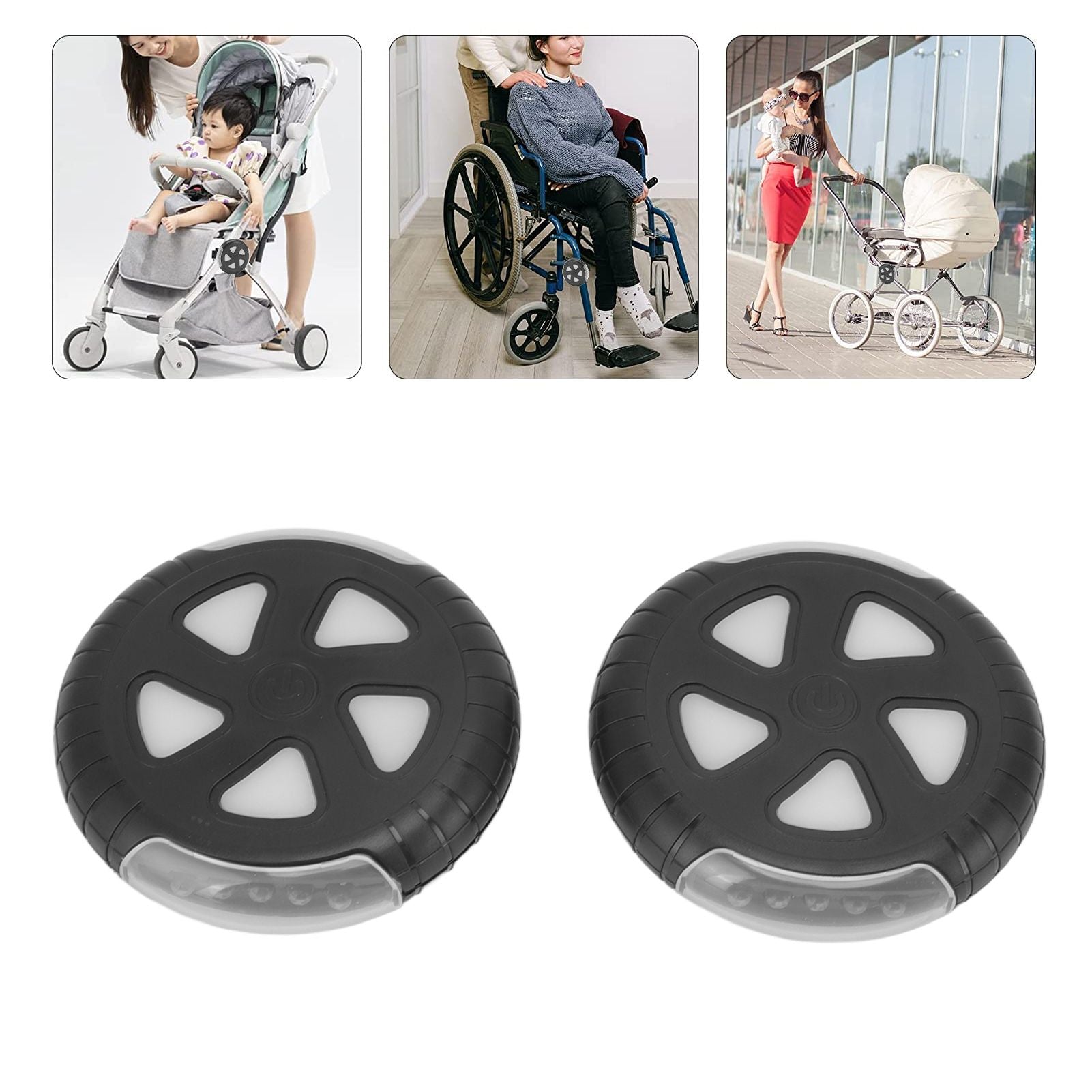 1 Pair Stroller Lights Waterproof Easy to Install LED Stroller Lights Stroller Safety Lights for Wheelchair