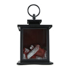 LED Flame Lantern Light Fashionable Retro Lantern Hanging Lamp for Christmas Decoration Square Flame Lamp, M