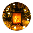 LED Flame Lantern Light Fashionable Retro Lantern Hanging Lamp for Christmas Decoration Square Flame Lamp, M