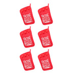 6Pcs Christmas Pot Holders with Pocket Heat Resistant Hot Pad Oven Mitts Cookie Bag Christmas Pot Rack Baking Kit